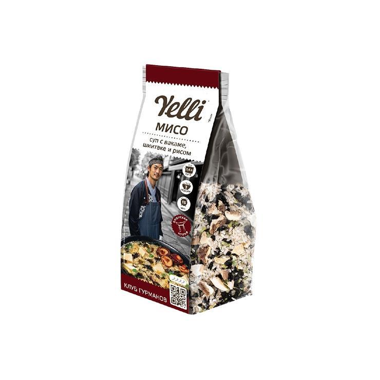 Суп Yelli мисо с вакаме шиитаке и рисом 100 гр., флоу-пак