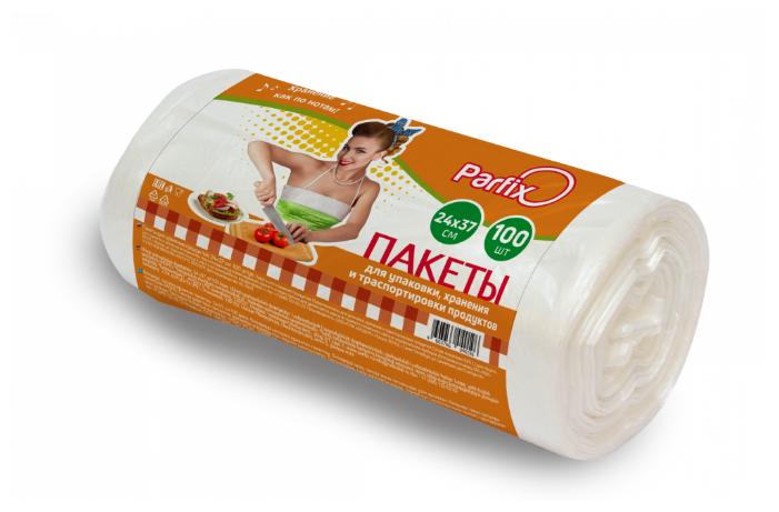 Пакеты для хранения продуктов 24х37 см., 100 шт., рулон., Parfix, бумажная упаковка