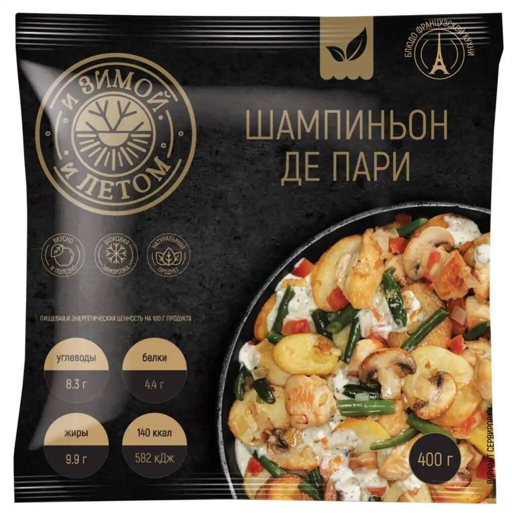 Шампиньон де Пари с курицей И зимой и летом 400 гр., флоу-пак