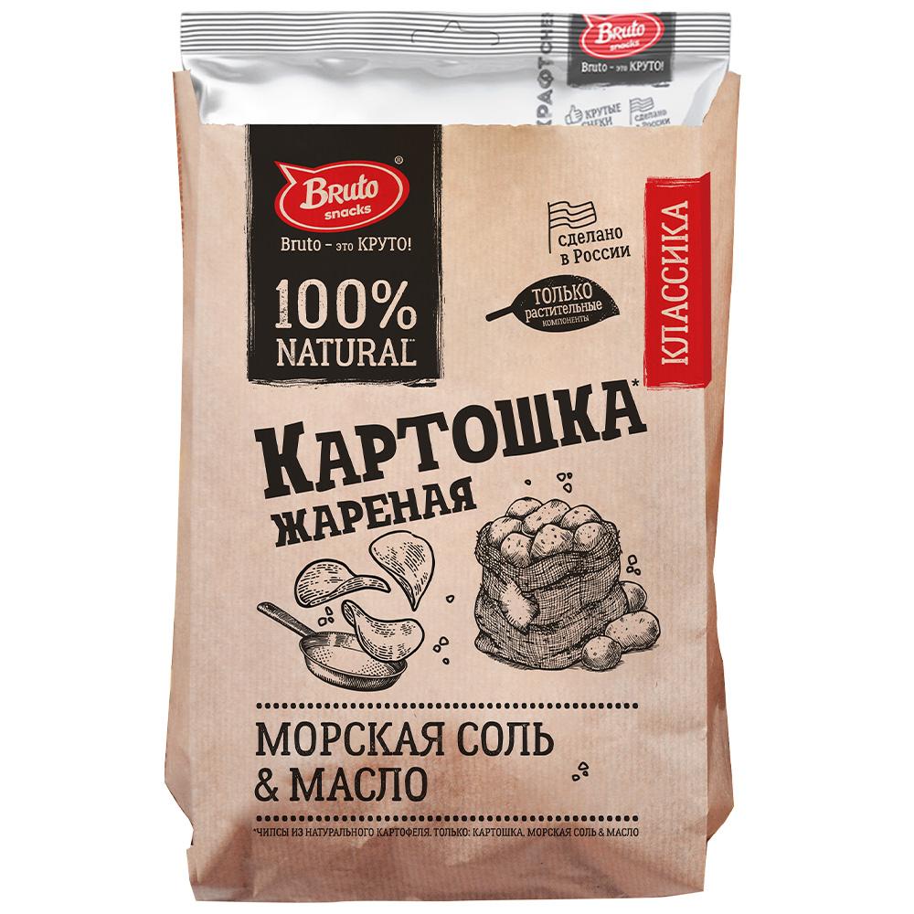 Чипсы картофельные Bruto Картошка натуральная жареная соль 60 гр., флоу-пак