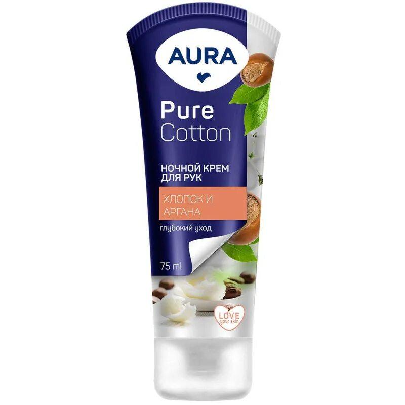 Крем для рук AURA Pure Cotton Ночной уход 75 мл., туба