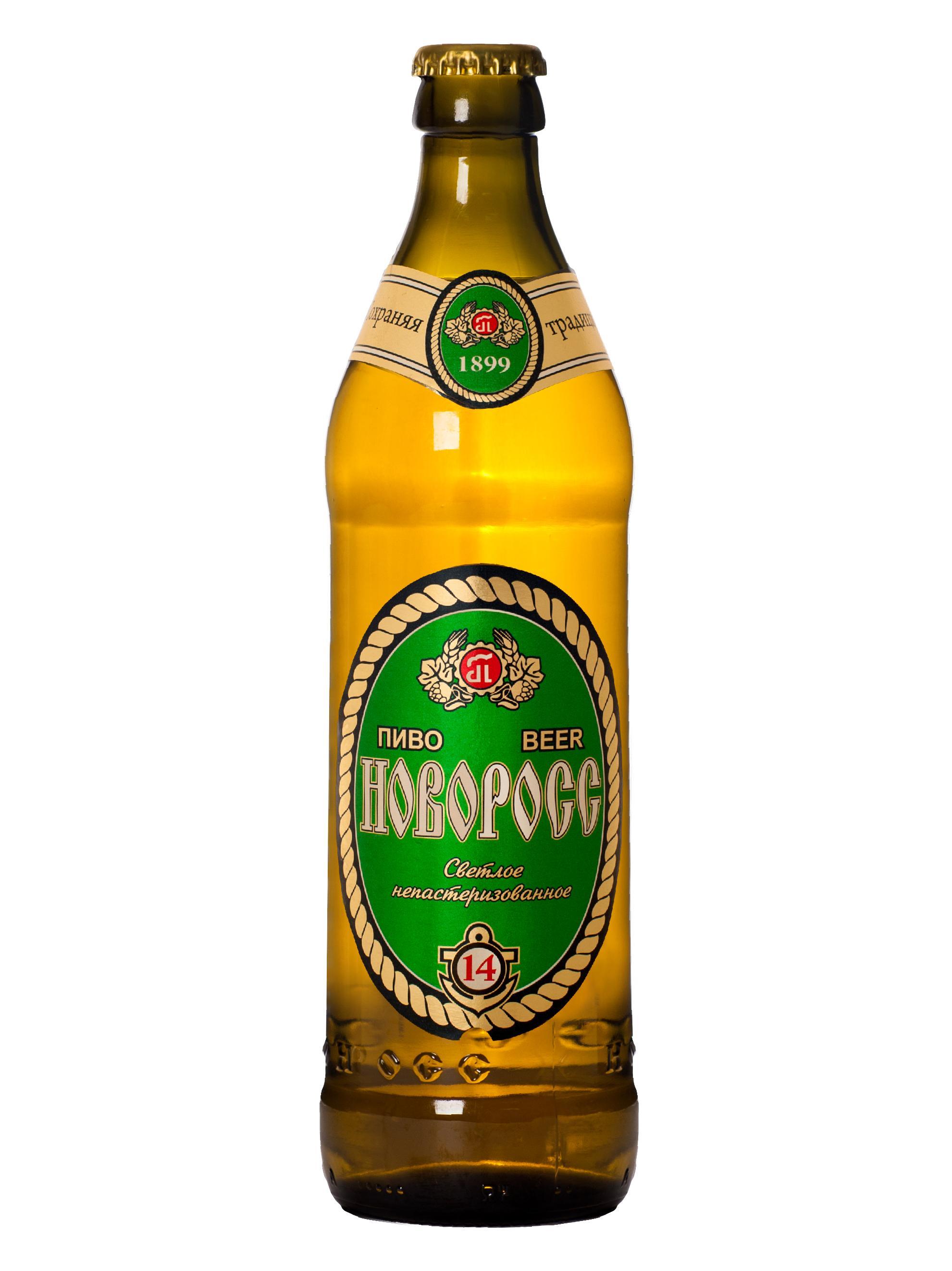 Пиво светлое непастеризованное фильтрованное Новоросс 14, 500 мл., стекло