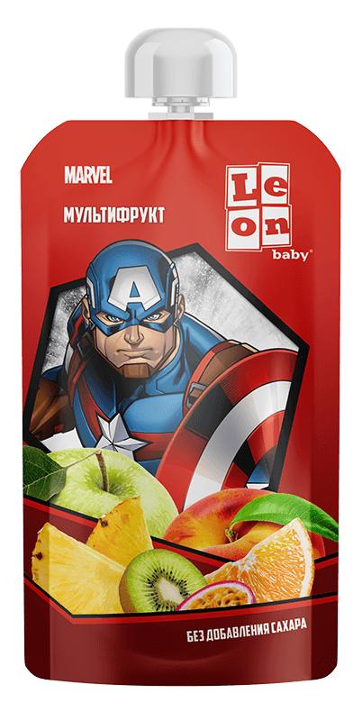 Пюре Leon baby Marvel Мультифрукт с 8 мес. 115 гр., пауч