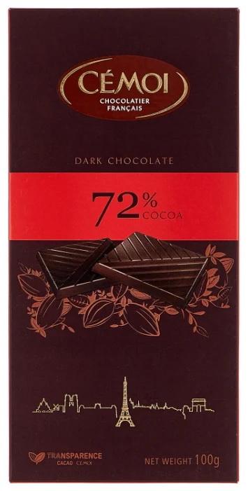 Шоколад Cemoi Горький 72% какао, 100 гр., картон