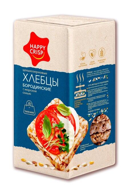 Хлебцы Happy Crisp Бородинские с морской солью 60 гр., картон