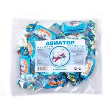 Конфеты КФ Покровск Авиатор глазированные со стевией с помадным корпусом, 185 гр., флоу-пак