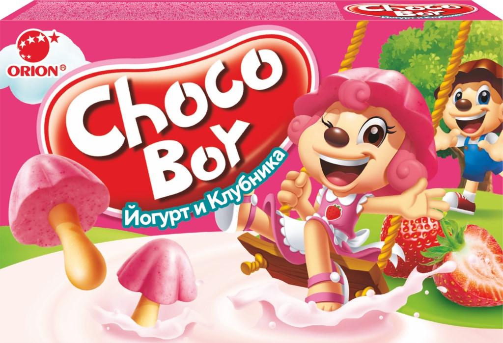 Печенье Choco Boy Йогурт и Клубника 40 гр., картон