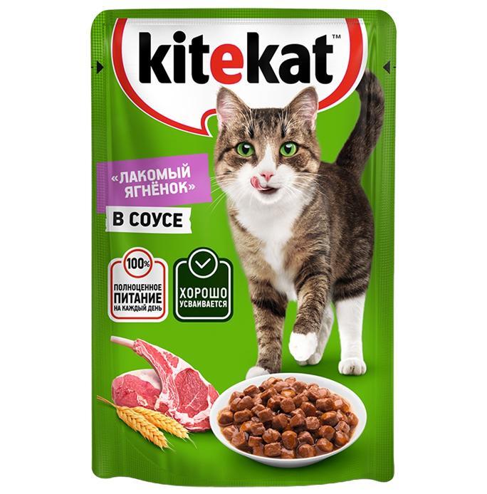 Влажный корм для кошек Kitekat со вкусом ягнёнка рагу 85 гр., пауч