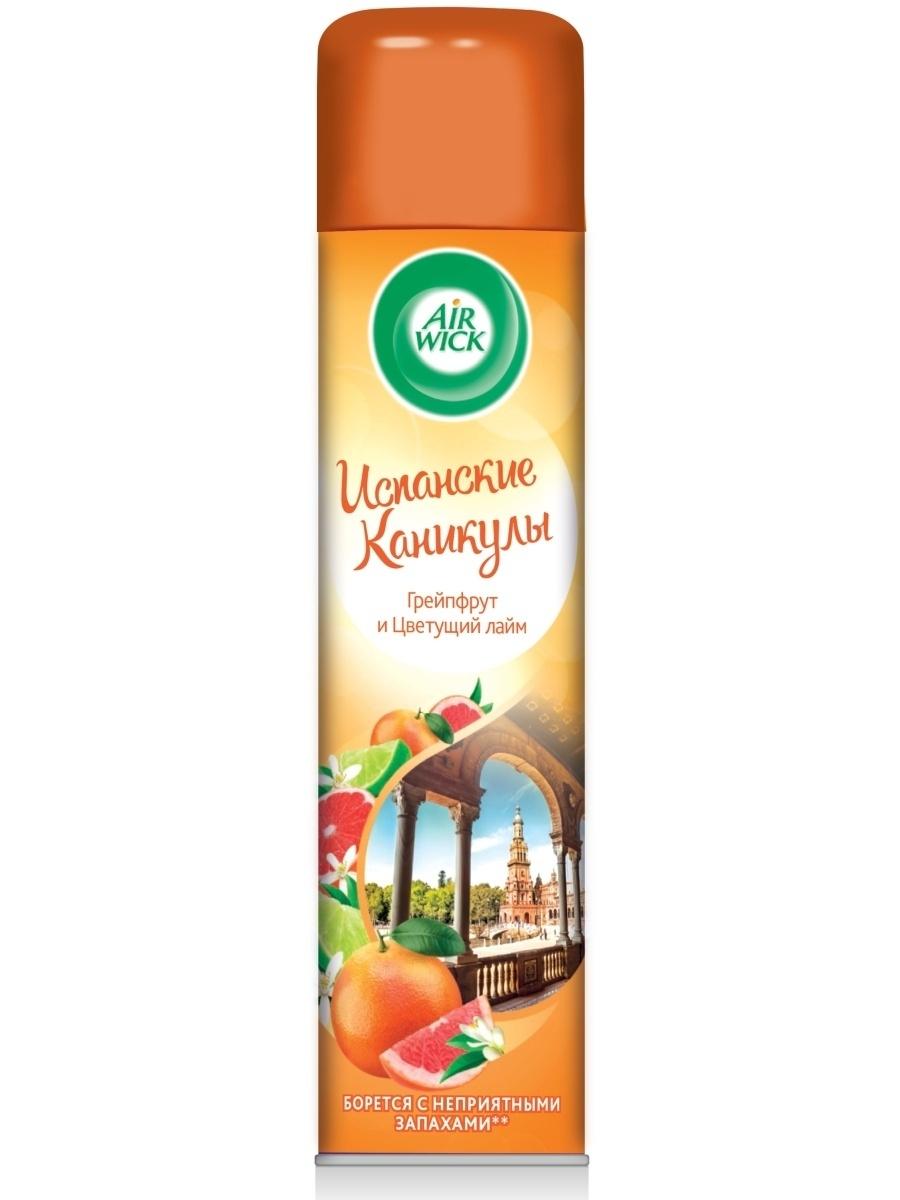 Освежитель воздуха AirWick каникулы в Испании грейпфрут и цветущий лайм, 400 мл., аэрозоль