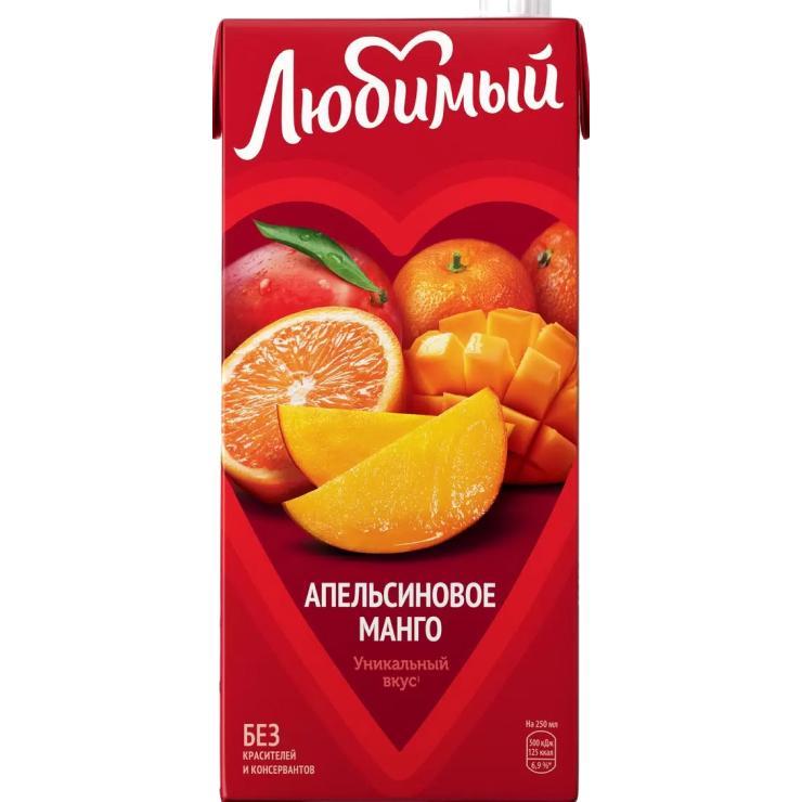 Напиток сокосодержащий Любимый апельсин манго мандарин 1.93 л., тетра-пак
