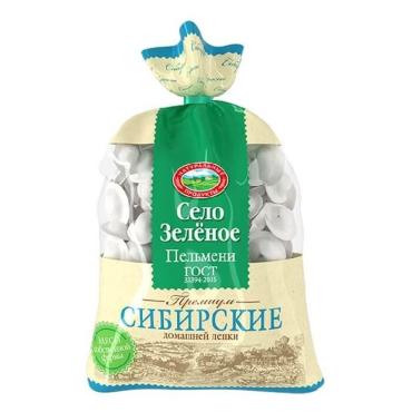 Пельмени Село Зеленое Сибирские, 800 гр., пластиковый пакет