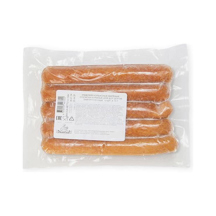 Сосиски MultiCook куриные для хотдогов 10 шт., 75 гр., в/у