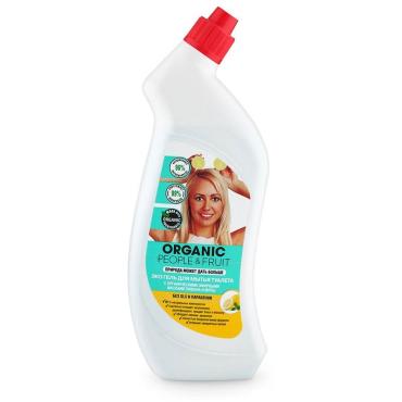 Гель-Эко для мытья туалета с органическими эфирными маслами лимона и мяты Organic people, 750 мл., Пластиковая бутылка