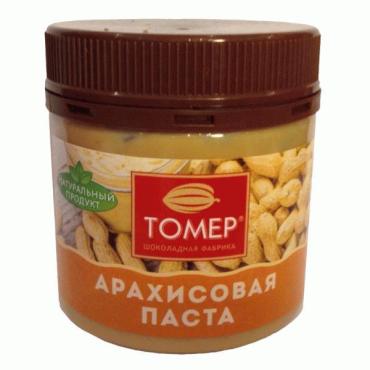 Паста арахисовая с солью и сахаром Tomer, 195 гр., пластиковая банка