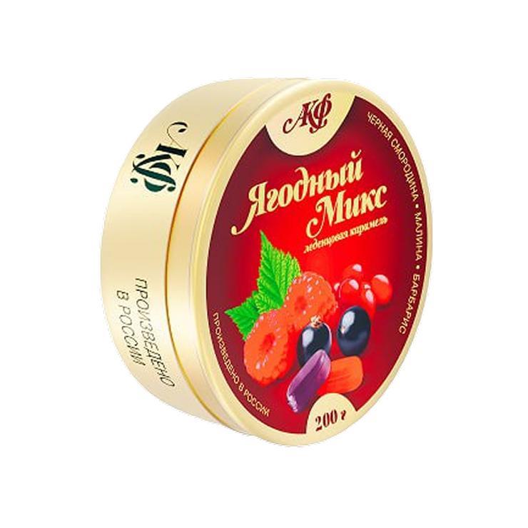 Карамель Азовская КФ ягодный микс леденцовая 200 гр., ж/б