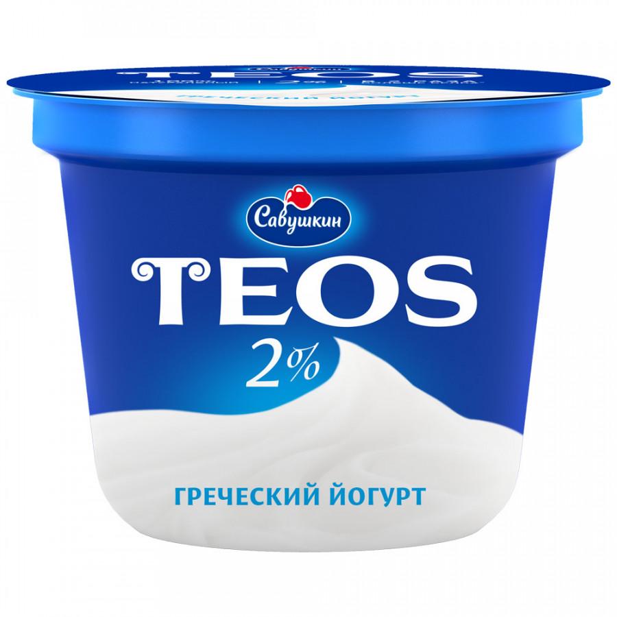 Йогурт Савушкин Teos Греческий классический 2% 250 гр., ПЭТ