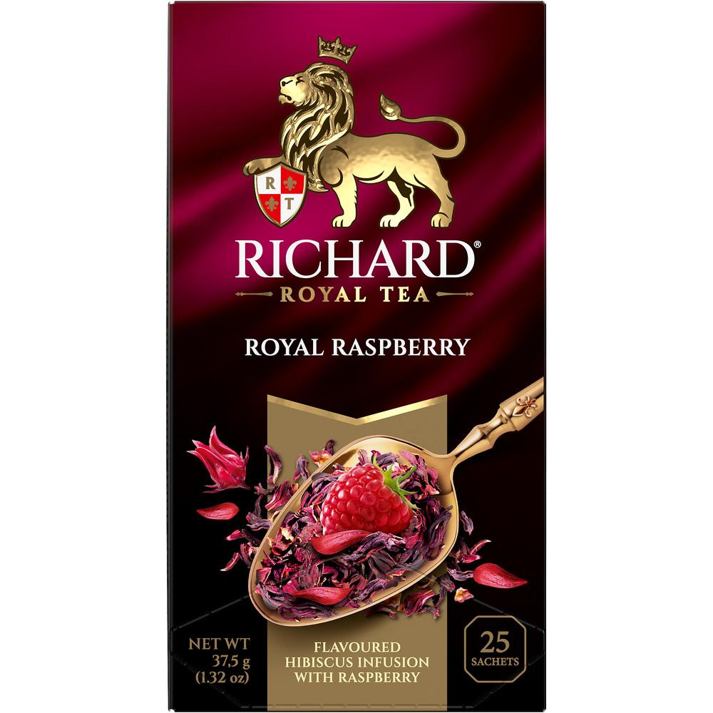 Чай Richard Royal Raspberry черный с малиной 25 пакетиков 37 гр., картон