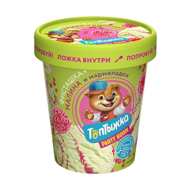 Мороженое Топтыжка фисташка малина мармелад 12% 270 гр., ведро
