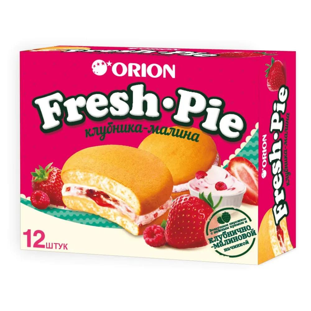 Пирожное бисквитное Orion Fresh Pie Клубника-малина 12 штук 300 гр., картон