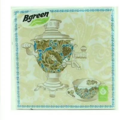 Салфетки бумажные Bulgaree Green Чайный дуэт блю трехслойные 33х33 см. 20 шт., пакет