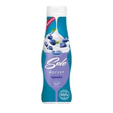Йогурт Solo черника 2,8%, Ecomilk, 290 гр., ПЭТ