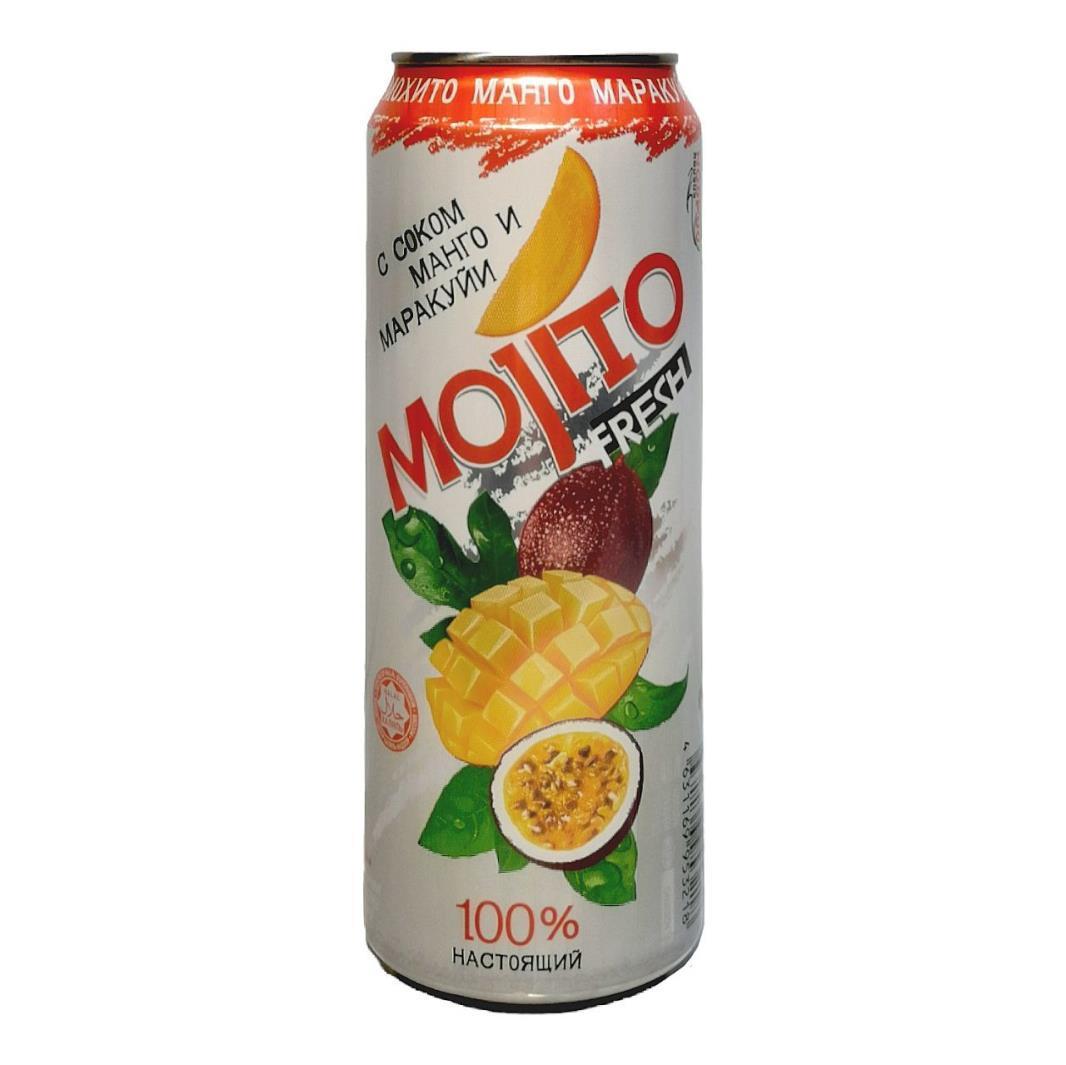 Напиток газированный Fresh Mojito манго маракуйя 450 мл., ж/б