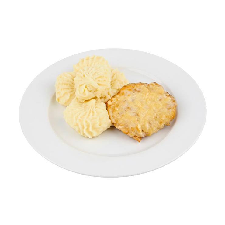 Грудка куриная под сыром и шампиньонами с картофельным пюре 270 гр., пластиковая упаковка