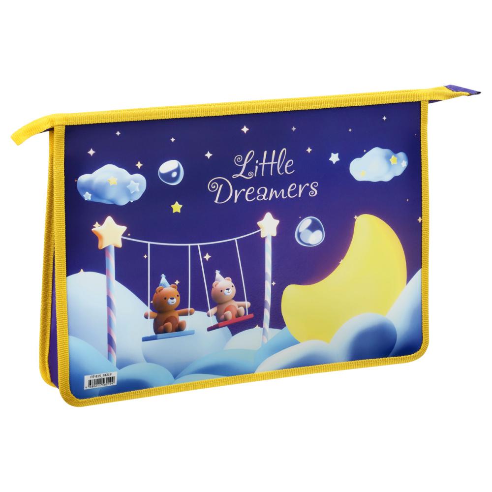 Папка для тетрадей ArtSpace Dreamers А4 1 отделение на молнии пластиковая., пакет