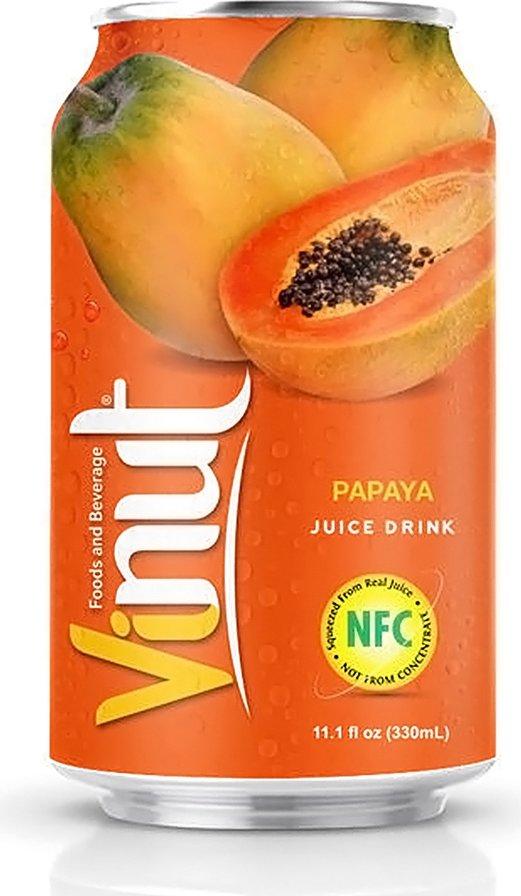 Напиток сокосодержащий Vinut со вкусом папайи 330 мл., ж/б