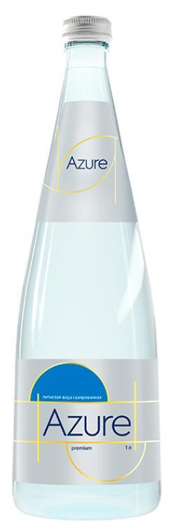 Вода питьевая газированная Azure 1 л., стекло