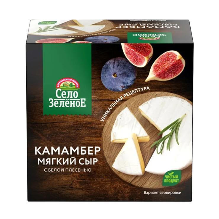 Сыр мягкий Село Зеленое камамбер с белой плесенью 50% 100 гр., картон