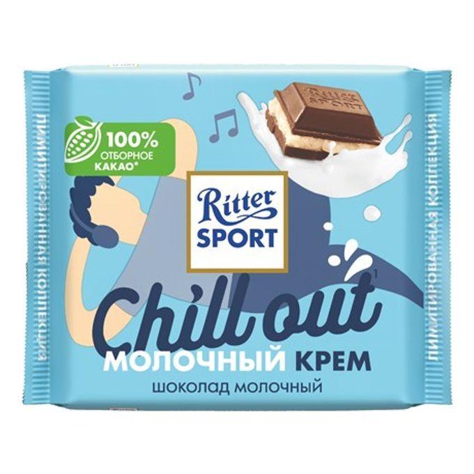 Шоколад Ritter Sport Крем молоко и ваниль молочный 100 гр., флоу-пак