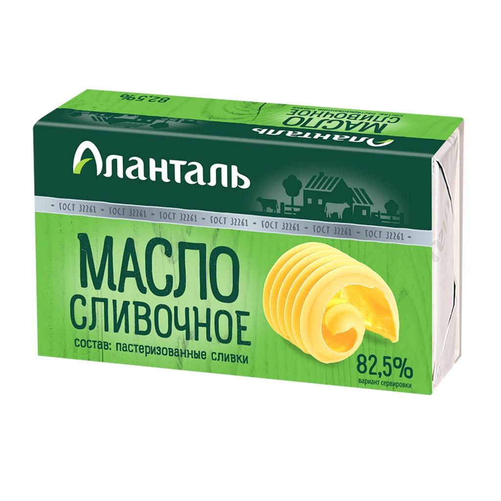 Масло сливочное Аланталь Традиционное 82,5%, 180 гр., обертка фольга/бумага
