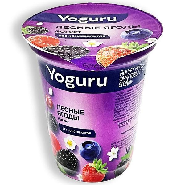 Йогурт YOGURU Лесные ягоды 1,5%, 310 гр., пластиковый стакан