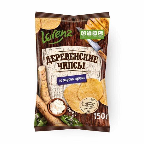 Чипсы Lorenz  деревенские картофельные со вкусом хрена 150 гр., флоу-пак