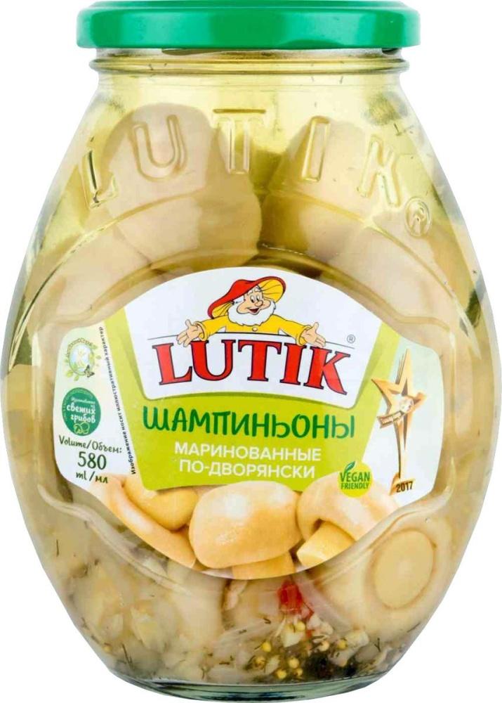 Шампиньоны Lutik маринованные по-дворянски 580 мл., стекло