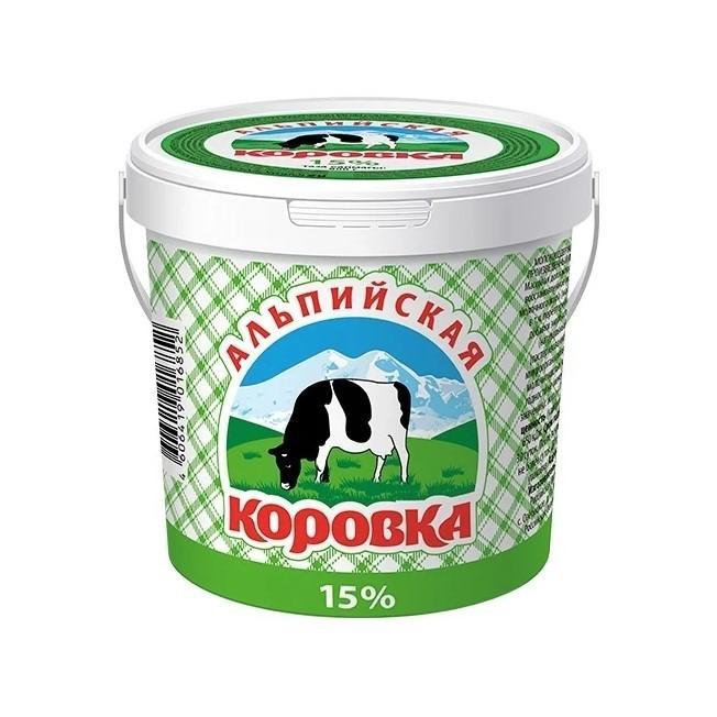 Молокосодержащий продукт Альпийская коровка 15%, 900 гр., ведро