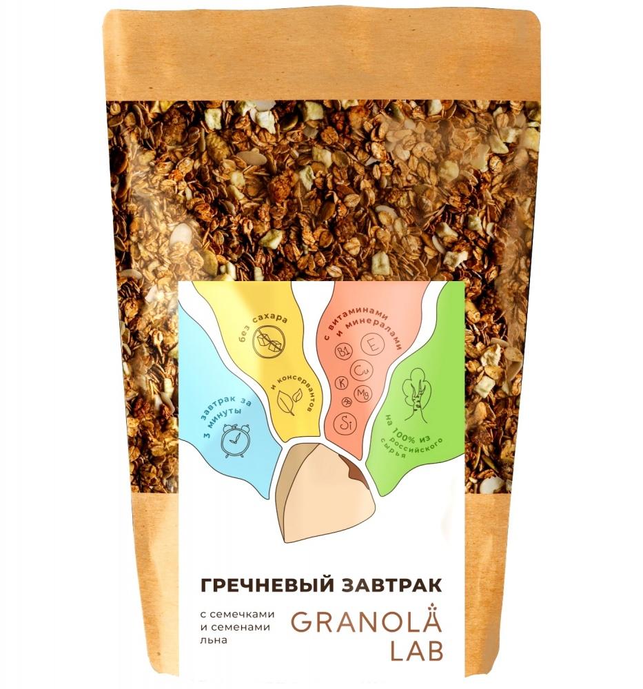 Гранола-мюсли Granola.Lab Сухой гречневый завтрак 330 гр., дой-пак