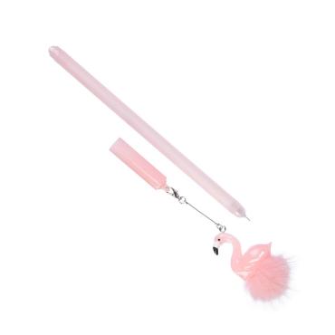 Ручка LADECOR гелевая с подвеской Фламинго пластик