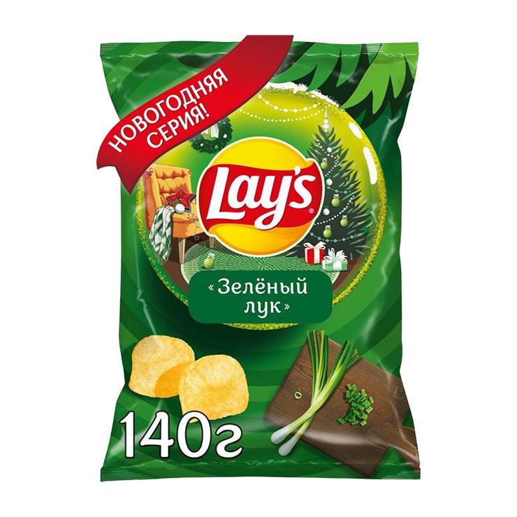 Чипсы Lay's зеленый лук 140 гр., флоу-пак