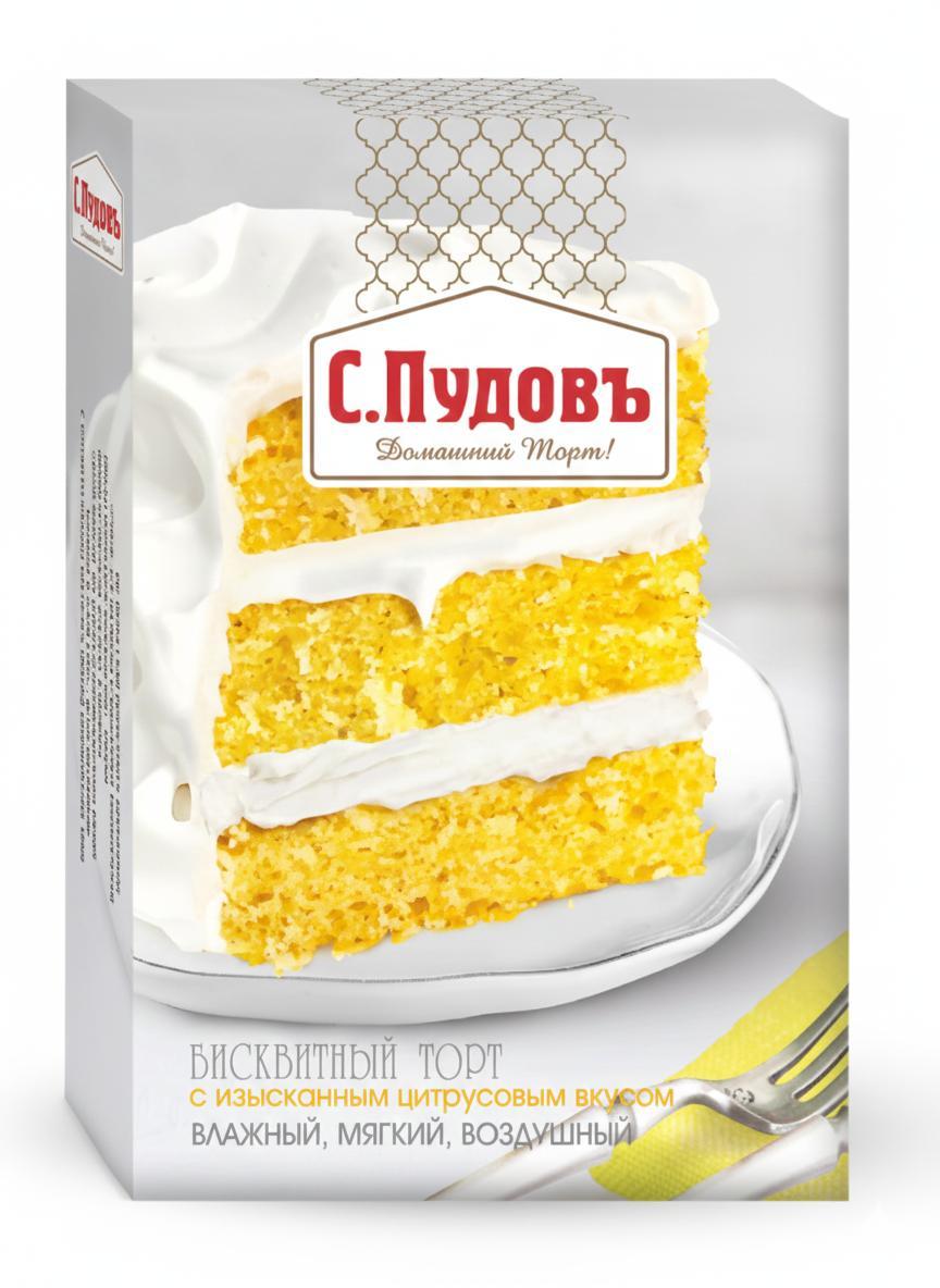 Смесь для выпечки торта  Лимонный бархат С.Пудовъ 400 гр., картон