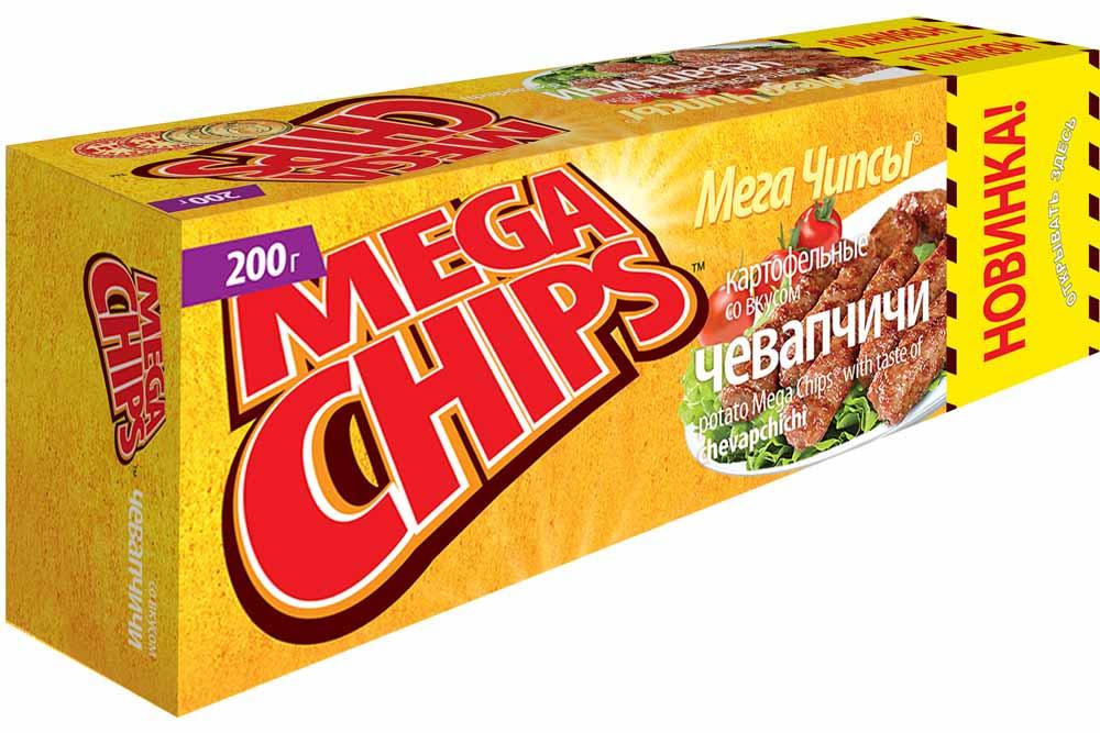 Чипсы картофельные Mega Chips Чевапчичи 200 гр., картон