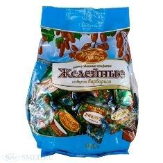 Конфеты Красный Октябрь Желейные со вкусом барбариса, 250 гр., флоу-пак