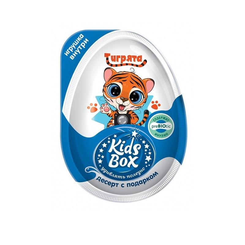Пластиковое яйцо десерт Конфитрейд Kids Box Тигрята с подарком, 20 гр., пластик