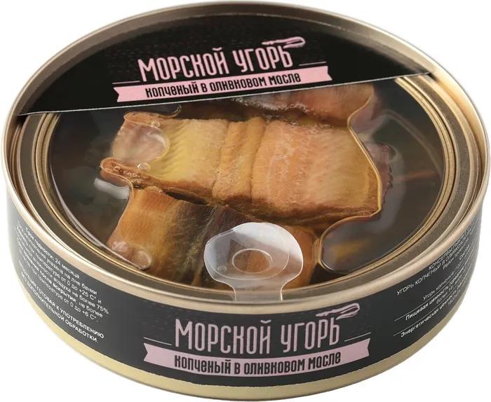 Угорь Ecofood морской копченый в оливковом масле 160 гр., ж/б