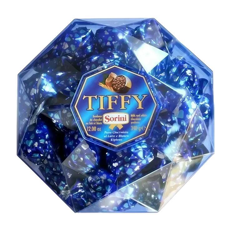 Конфеты SORINI tiffy из молочного и белого шоколада со злаками и начинкой пралине 340 гр., пластиковая упаковка