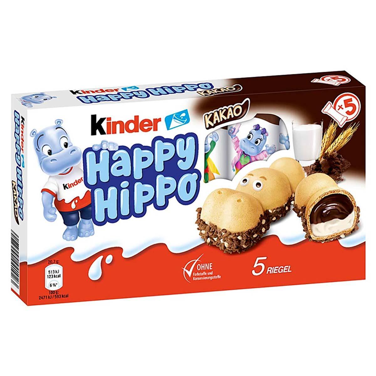 Батончик вафельный Kinder Happy Hippo Cacao 103,5 гр., картон