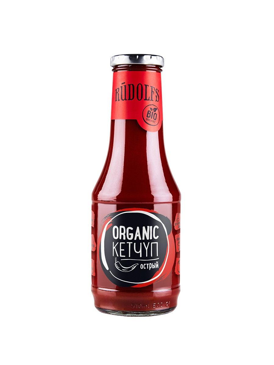 Кетчуп Rudolfs Organic томатный острый без глютена 530 гр., стекло