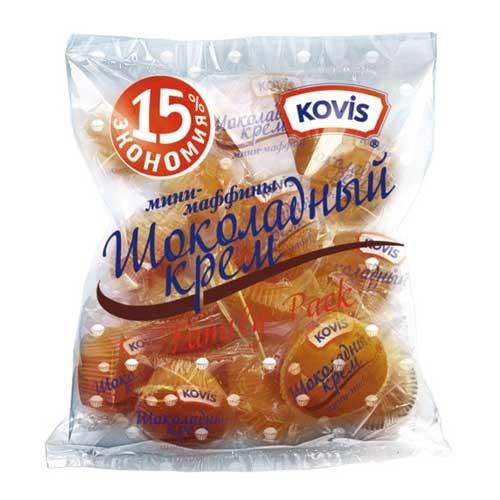 Кексы Kovis Мини-мафины Шоколадный крем 470 гр., флоу-пак