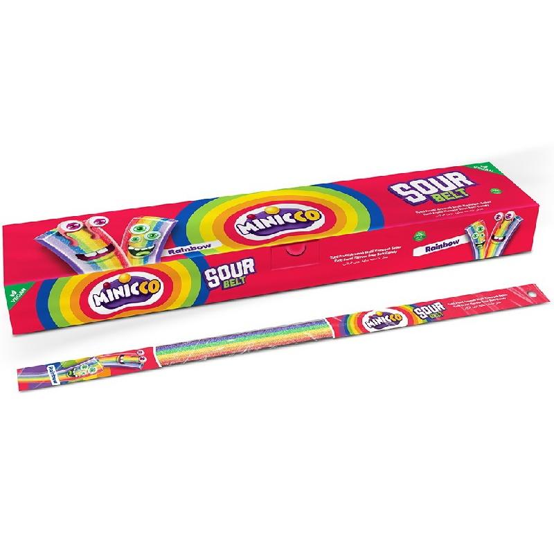 Мармелад жевательный Minicco Sour Belt Rainbow радуга 15 гр., флоу-пак